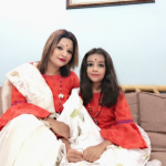 Bornomala with her mom